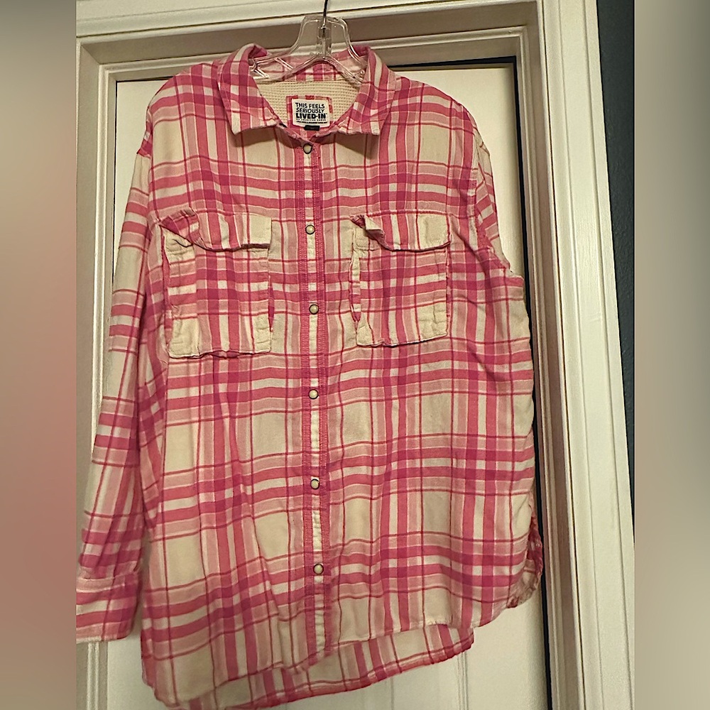 Pink flannel very lightweight